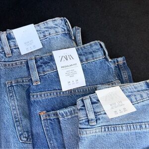 ZARA- 3 Jeans: Mom Fit, Regular Fit, and Wide Leg Jeans (Same Size)